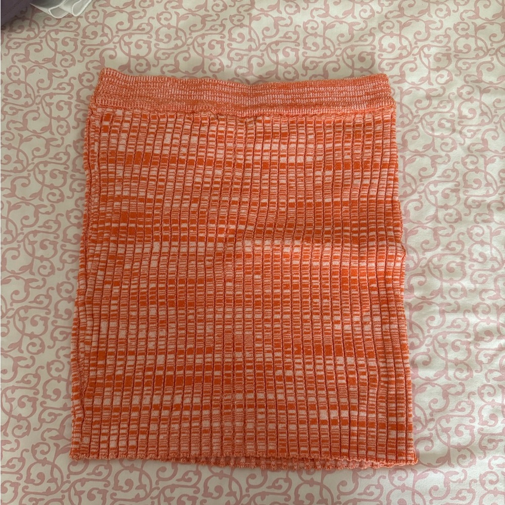 Forever 21 Vibrant Orange Knit Pencil Skirt